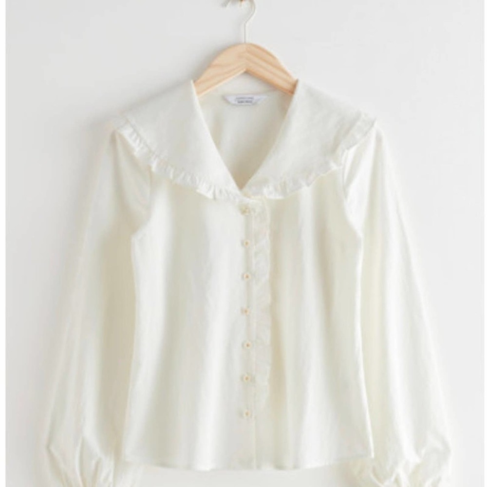 Other stories relaxed ruffled sailor collar blouse